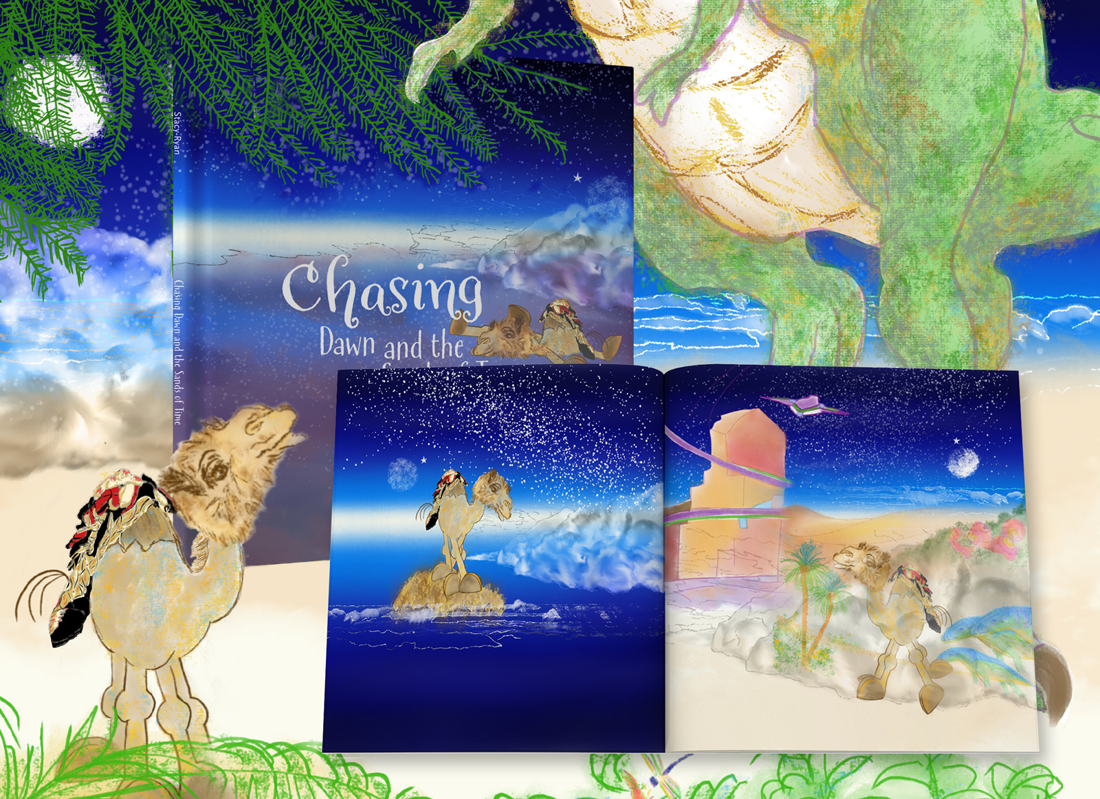 Chasing Dawn and the Sands of Time imagery collage